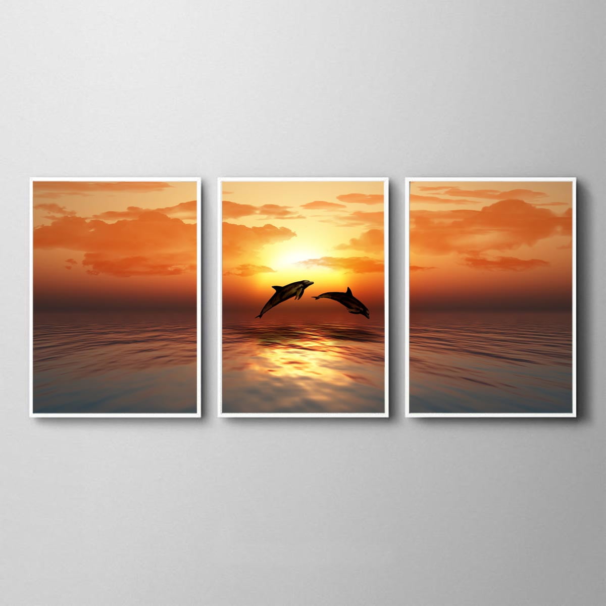 CONJUNTO DE QUADROS DECORATIVOS QUARTO SALA MAR POR DO SOL