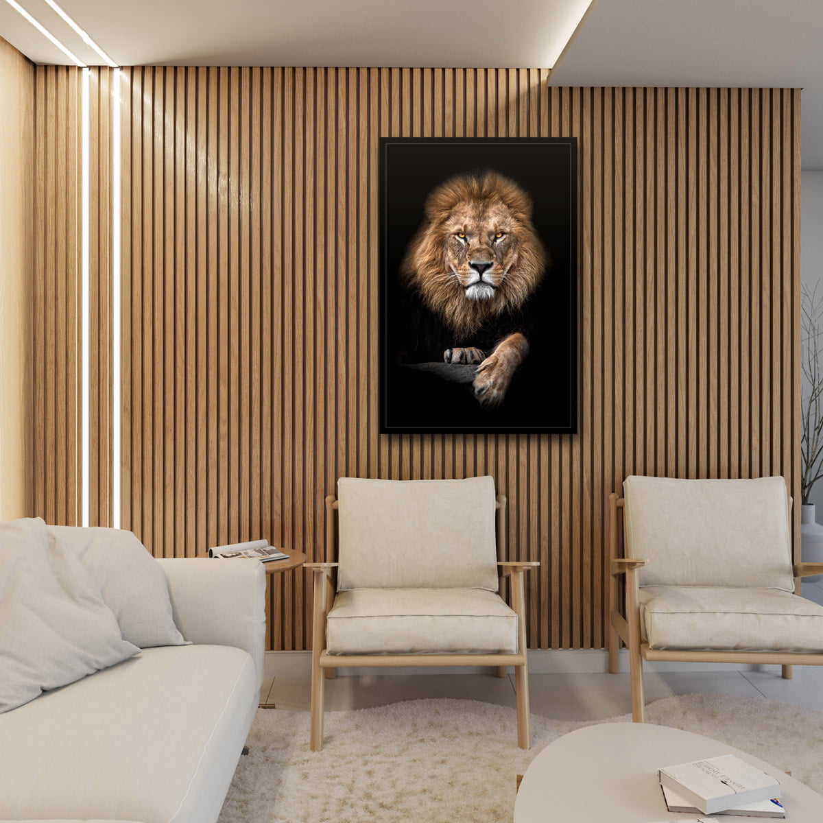 Quadro Decorativo Família Leão Majestoso 