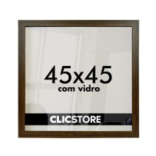Moldura 45x45cm Com Vidro Quebra Cabeça Fotos